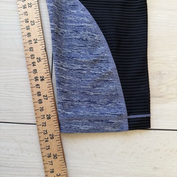 Nike Pro Leggings Heathered Blue Gray Black Mesh Paneled Women’s XL Big Swoosh - Picture 10 of 11